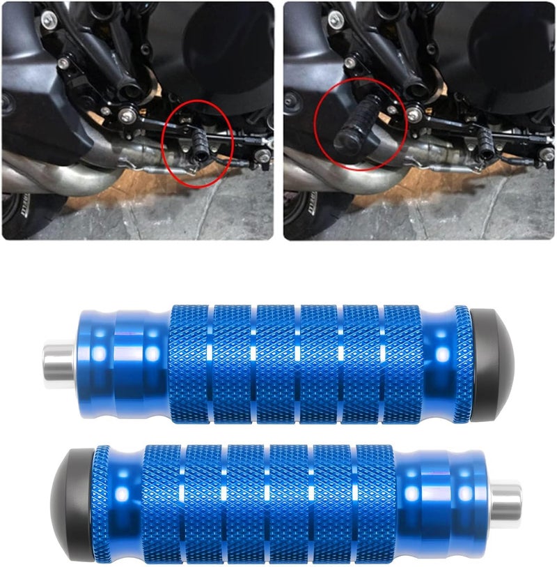 JXPANG Universal 8mm Foot Pegs CNC Aluminum Install Bolts Motorcycle Rearsets Footrest Footpegs Compatible With YAMAHA Honda Suzuki Kawasaki Ducati Aprilia (Blue) - Image 2